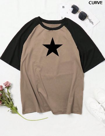 Tricou SHEIN CURVE, maro