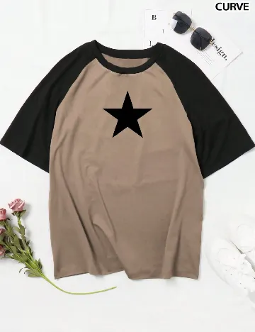 Tricou SHEIN CURVE, maro