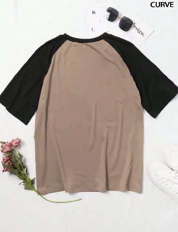 Tricou SHEIN CURVE, maro