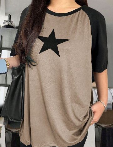 Tricou SHEIN CURVE, maro