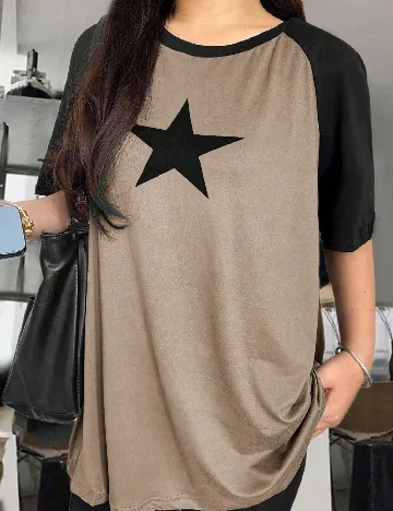 Tricou SHEIN CURVE, maro