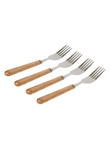 Set furculite cu sclipici 4 bucati ACTION, auriu