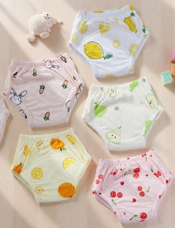 Set scutece reutilizabile 5 perechi Shein Kids, mix culori