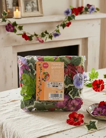 Ghirlanda decorativa cu flori ACTION, mix culori