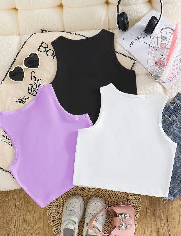 Set Maiouri 3 bucati Shein Kids, mix culori