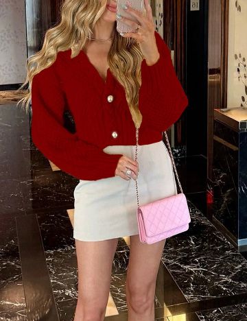 Cardigan SHEIN, rosu