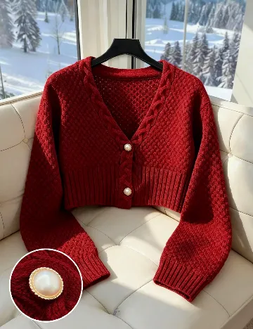 Cardigan SHEIN, rosu