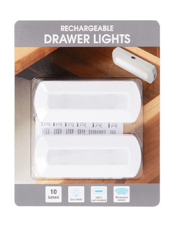 Set lampi cu senzor pentru sertar ACTION, alb