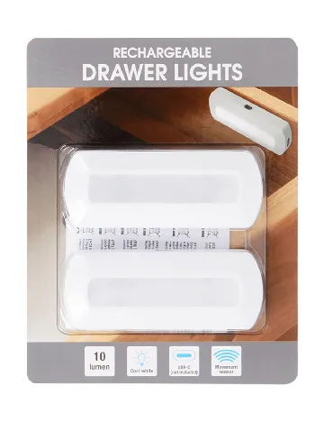 Set lampi cu senzor pentru sertar ACTION, alb