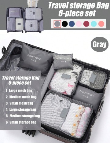 Set organizatoare pentru valiza 6 bucati SHEIN, gri