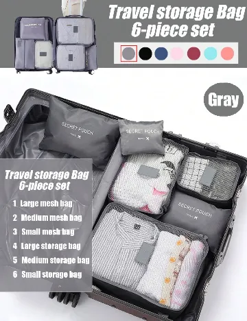 Set organizatoare pentru valiza 6 bucati SHEIN, gri