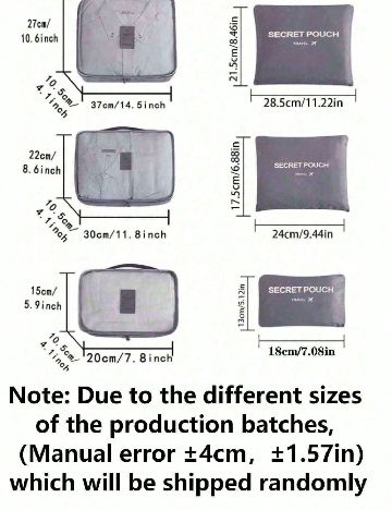 Set organizatoare pentru valiza 6 bucati SHEIN, gri