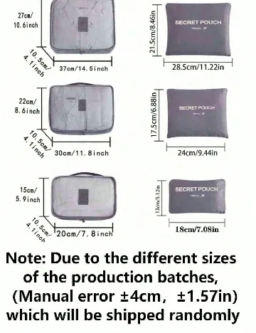 Set organizatoare pentru valiza 6 bucati SHEIN, gri