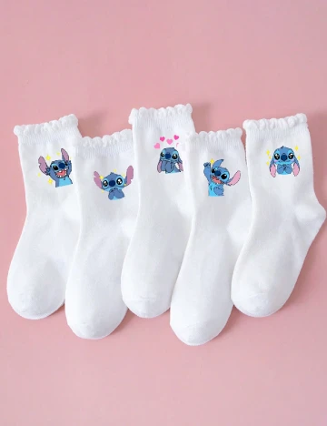 Set sosete 5 perechi Shein Kids, alb