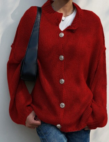 Cardigan Oversize SHEIN, rosu