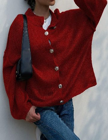 Cardigan Oversize SHEIN, rosu