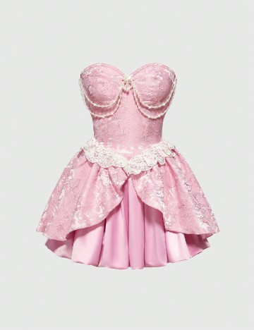 Rochie scurta Romwe, roz