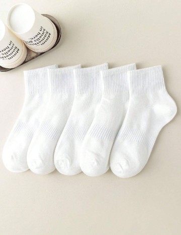 Set sosete 5 perechi SHEIN, alb