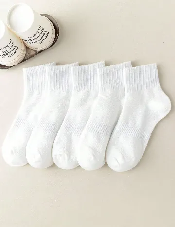 Set sosete 5 perechi SHEIN, alb