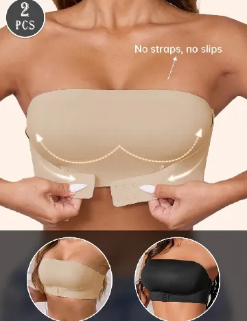 Set bustiere 2 bucati SHEIN, crem/negru