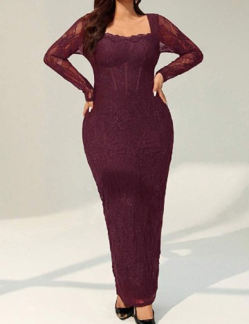 Rochie lunga SHEIN CURVE, pruna