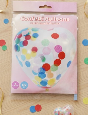 Set baloane cu confetti 6 bucati, mix culori