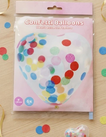 Set baloane cu confetti 6 bucati, mix culori