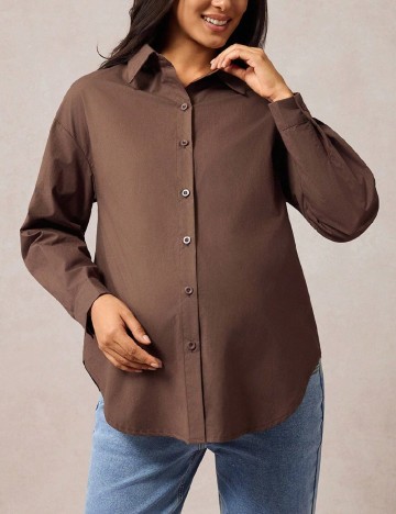 Camasa SHEIN Maternity, maro