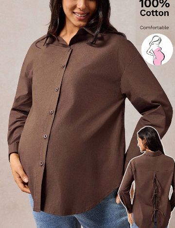 Camasa SHEIN Maternity, maro