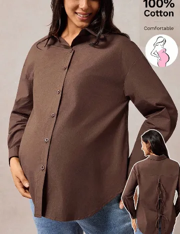 Camasa SHEIN Maternity, maro