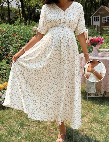 Rochie lunga SHEIN Maternity, floral print