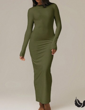 Rochie lunga Musera, verde