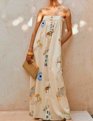 Rochie lunga SHEIN, crem