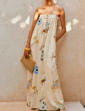 Rochie lunga SHEIN, crem