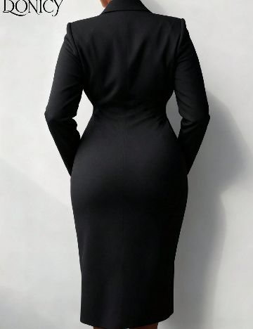 Rochie medie Donicy Plus Size, negru