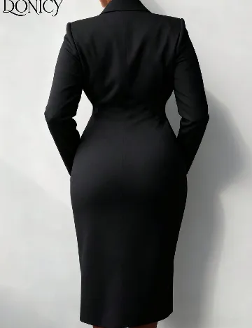 Rochie medie Donicy Plus Size, negru