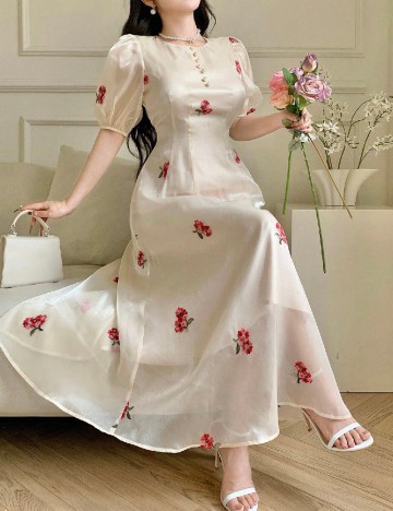 Rochie lunga SHEIN, crem