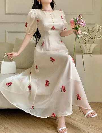 Rochie lunga SHEIN, crem