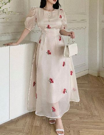 Rochie lunga SHEIN, crem