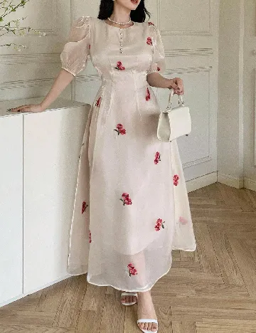 Rochie lunga SHEIN, crem