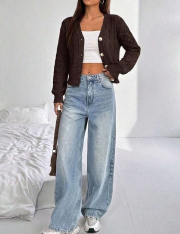 Cardigan SHEIN, maro