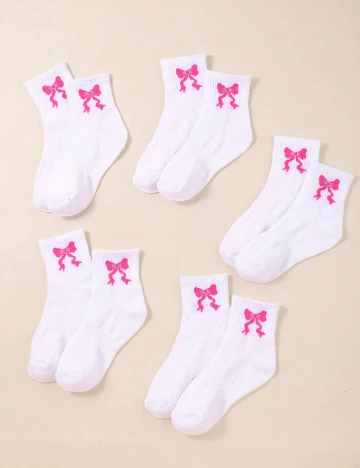 Set sosete 5 perechi Shein Kids, alb