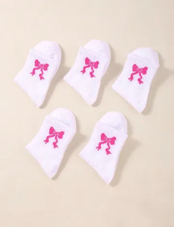 Set sosete 5 perechi Shein Kids, alb