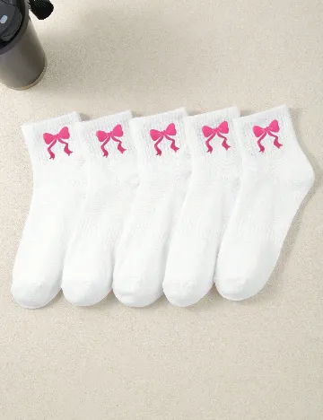 Set sosete 5 perechi Shein Kids, alb