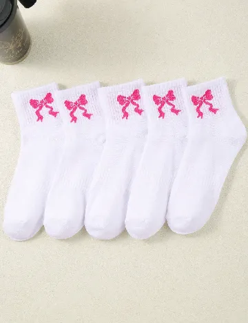 Set sosete 5 perechi Shein Kids, alb