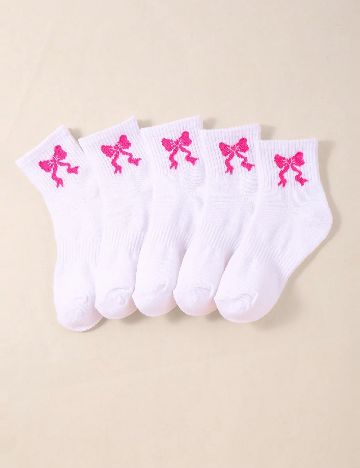 Set sosete 5 perechi Shein Kids, alb