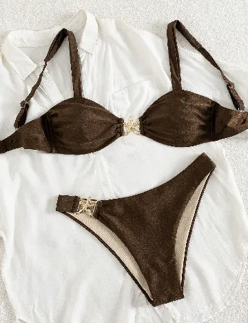 Costum de baie SHEIN, maro