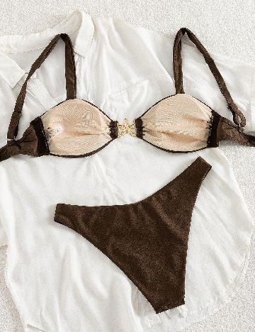 Costum de baie SHEIN, maro