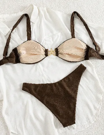 Costum de baie SHEIN, maro