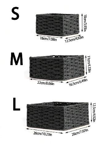 Set cutii depozitare 3 bucati SHEIN, negru